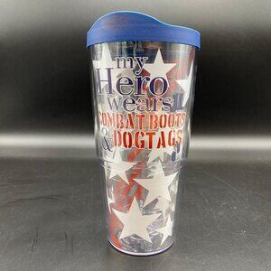 Tervis "My Hero Wears Combat Boots & Dogtags" 24oz Tumbler w/Lid